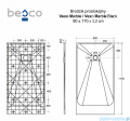 Besco Vexo Marble 170x90cm brodzik prostokątny VM-170-90-P