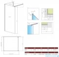 Radaway Modo New Black IV kabina Walk-in 80x90 czarny mat/szkło przejrzyste 389584-54-01/389094-54-01