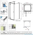 Radaway Kabina prysznicowa Almatea KDJ+S 80x80x80 lewa szkło przejrzyste 31532-01-01L1/31532-01-01L2