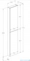 Roca Extra kolumna wysoka slim 180x40x12 ZIELONY MAT A857911534