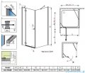 Radaway Torrenta Kdj Kabina prysznicowa 90x80 lewa szkło przejrzyste 32249-01-01NL