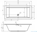Riho Lusso 180x90cm wanna prostokątna z hydromasażem Pneumatic lewa + nogi + syfon BA77-PNE-L