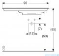 Geberit One CleanDrain Umywalka meblowa z powierzchnią odkładczą po lewej stronie 90x48cm KeraTect 505.009.00.1