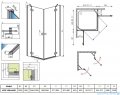 Radaway Kabina prysznicowa Almatea Kdd 100x90 szkło grafitowe 32182-01-05N