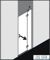 Kermi Osia Drzwi wnękowe z polem stałym, prawe, szkło przezroczyste OsiaClean, profile srebrne 110x200cm OSSFR11020VPK