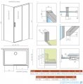 Radaway Idea Kdj Brushed Nickel kabina 140x80cm prawa szczotkowany nikiel 387044-91-01R/387051-91-01L