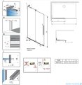 Radaway Furo SL Brushed Copper kabina Walk-in 90x200cm lewa szczotkowana miedź 10306488-93-01L/10110444-01-01
