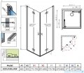 Radaway Nes Kdd B Brushed Nickel kabina 80x90cm szczotkowany nikiel 10024080-91-01L/10024090-91-01R