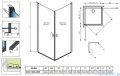 Radaway Nes 8 Black Kdd I Frame kabina 80x80cm czarny mat/szkło przejrzyste 10071080-54-56L/10071080-54-56R