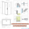 Radaway Idea Kdj Brushed Nickel kabina 140x90cm lewa szczotkowany nikiel 387044-91-01L/387050-91-01R