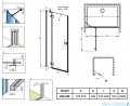 Radaway Essenza Black Dwj drzwi wnękowe 80cm lewe szkło przejrzyste 1385012-54-01L