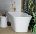 Besco Assos S-Line 160x70cm wanna wolnostojąca + syfon klik-klak czarny czyszczony od góry #WMD-160-ASB