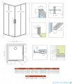 Radaway Idea Kdd Brushed GunMetal kabina 100x70cm szczotkowany grafit 387062-92-01L/387065-92-01R