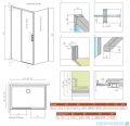 Radaway Idea Kdj Brushed Nickel kabina 110x70cm lewa szczotkowany nikiel 387041-91-01L/387048-91-01R