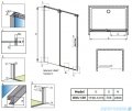 Radaway Espera DWJ Drzwi wnękowe przesuwne 120 lewe szkło przejrzyste + brodzik Argos D + syfon 380595-01L/380212-01L/4AD812-01