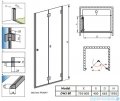 Radaway Carena DWB Drzwi prysznicowe 80 prawe szkło przejrzyste 34512-01-01NR
