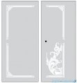 Kerasan Retro Kabina prostokątna lewa szkło dekoracyjne piaskowane profile brązowe 80x96 9143P3
