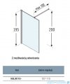 Novellini Kali H Kabina walk-in 110cm profile czarne KALIH110-1H
