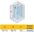 Riho Scandic NXT X203 kabina prysznicowa lewa 80x80cm czarna G001053121