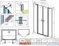 Radaway Eos DWD II drzwi prysznicowe 150 W3 przejrzyste 13799670-01-01/13799830-01-01