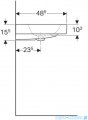 Geberit iCon Umywalka ścienna bez otworu na baterię z przelewem 120x48,5 cm KeraTect 124025600