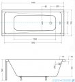 Besco Modern 170x70cm wanna prostokątna + obudowa + syfon #WAM-170-MO/#OAM-170-MO/19975