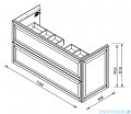rysunek techniczny Oristo Montebianco szafka podumywalkowa wisząca 120x60x46 piaskowy mat OR47-SD2S-120-10
