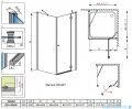 Radaway Torrenta Kdj kabina kwadratowa 90x90 prawa szkło grafitowe + Brodzik Delos C + Syfon 32202-01-05NR