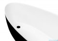 Besco Goya XS B&W 142x62cm wanna wolnostojąca biało-czarna MATOWA+ odpływ klik-klak chrom #WMMC-140G