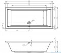 Riho Lusso 200x90cm wanna prostokątna z hydromasażem Pneumatic lewa + nogi + syfon BA60-PNE-L