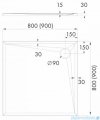 Schedpol Schedline  Libra Black Stone brodzik kwadratowy 90x90x3cm 3SP.L1K-9090/C/ST