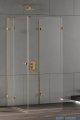New Trendy Eventa Gold Shine kabina prysznicowa przyścienna z drzwiami bocznymi 100x80x200 cm przejrzyste lewe Złoty połysk EXK-4820