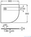 Roca Terran 90x90cm brodzik półokrągły konglomeratowy beżowy AP10538438401650