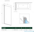 Radaway Nes Pnj Brushed Gold parawan nawannowy 60cm lewy szczotkowane złoto 10011060-99-01L