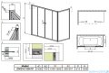 Radaway Vesta DWD+S Parawan nawannowy 160x70cm szkło przejrzyste 203160-01/204070-01