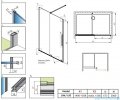 Radaway Furo Black DWJ drzwi prysznicowe 150cm lewe szkło przejrzyste 10107772-54-01L/10110730-01-01