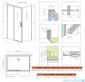Radaway Idea Kdj Brushed Nickel kabina 100x75cm lewa szczotkowany nikiel 387040-91-01L/387049-91-01R
