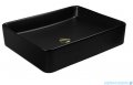 Oltens Forde umywalka 51x40,5 cm nablatowa prostokątna z powłoką SmartClean czarny mat 40803300