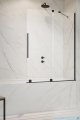 Radaway Furo Black PND II parawan nawannowy 150cm prawy szkło przejrzyste 10109788-54-01R/10112744-01-01