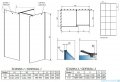 Radaway Modo New Black III kabina Walk-in 110x100x200 Factory rysunek techniczny