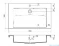 rysunek techniczny Oristo Brylant umywalka meblowa konglomeratowa 85x50cm UME-BR-85-92