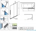 Radaway Furo Gold PND II parawan nawannowy 100cm prawy szkło przejrzyste 10109538-09-01R/10112494-01-01