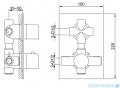 Kohlman Excelent zestaw prysznicowy z baterią termostatyczną chrom rysunek techniczny