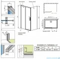 Radaway Idea Black Kdj ścianka boczna 100cm prawa szkło przejrzyste 387052-54-01R