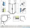 Radaway Euphoria PDD Kabina prysznicowa 80x80 szkło przejrzyste rysunek techniczny