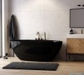 ScandiBath Mandal wanna wolnostojąca/przyścienna czarna 170x85cm + syfon klik-klak Q360S-1701-BL
