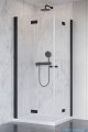 Radaway Nes 8 Black Kdd B kabina 100x80cm czarny mat/szkło przejrzyste 10074100-54-01L/10074080-54-01R
