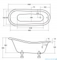 Besco Otylia wanna owalna Retro 170x77cm + nogi złote #WKO-170W+ZL
