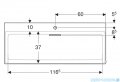 Geberit One CleanDrain Umywalka prostokątna z otworem na baterię 120x48cm KeraTect 505.048.00.1