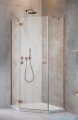 Radaway Essenza Ptj Brushed Copper kabina pięciokątna 100x100cm lewa szczotkowana miedź 1385010-93-01L/1385051-01-01
